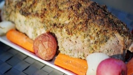 Grilling Stuffed Pork Loin in a Cedar Plank Tray With Vegetables