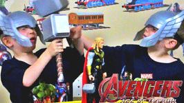 Avengers 2 Age of Ultron - Thor's Hammer - Kids Candy Review with Eli and Liam