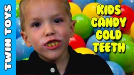Kids Taste Test Extreme Sour Gold Teeth Grillz - Kids Candy Review w/ Eli and Liam