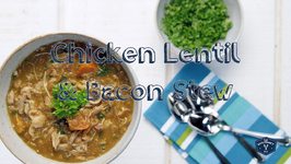 Pressure Cooker Chicken, Lentil, and Bacon Stew