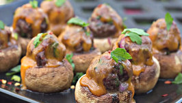 Mini Meatball Stuffed Mushrooms - Perfect appetizer