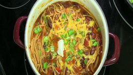 One Pot Chilighetti Chili Spaghetti Meal Menu with Mezzetta Napa Valley Pasta Sauce