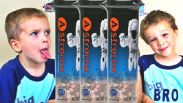 Astrorox Astronaut Freeze Dried Ice Cream Taste Test - Kids Candy Review with Eli and Liam