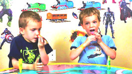 Twin Kids React to Extreme Sour Soda Pop Taste Test Super Sour Powder Candy Review