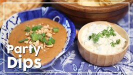 Party Dips Recipe - Thai Style Peanut Dip & Greek Yogurt Dip - My Recipe Book By Tarika Singh