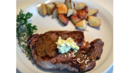 Grilled Ribeye Steak with Parsley Butter Sauce