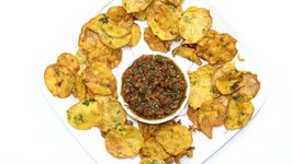 Maru Bhajias With Chutney - Crispy Kenyan Potato Thins Air Fryer Video Recipe