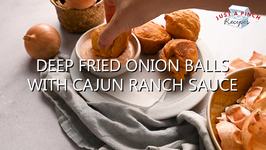 Deep Fried Onion Balls With Cajun Ranch Sauce