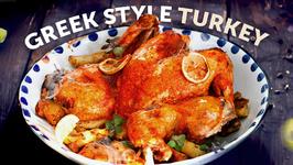 My BIG FAT Greek Style Turkey - Lemon Potatoes And Red Pepper Feta Dip For Thanksgiving