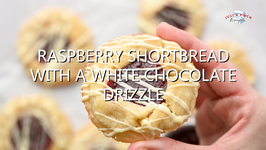 Raspberry Shortbread Cookies With A White Chocolate Drizzle