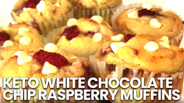 Keto White Chocolate Chip Raspberry Muffins