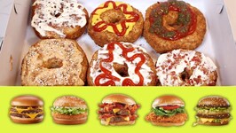 Fast Food Donuts - Big Mac, Baconator, Spicy Chicken, Double Cheese, Mozza Burger, McChicken