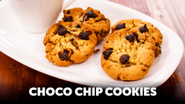 Choco Chip Cookies In Cooker - Eggless Chocolate Biscuits Without Oven