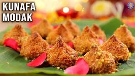 Kunafa Modak Recipe - Ganesh Chaturthi Special Modak - Unique Modak Recipes - Baked Kunafa Modak