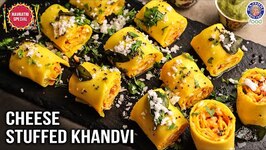 Cheese Stuffed Khandvi - Chef Ruchi