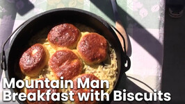Mountain Man Breakfast with Biscuits in a Dutch Oven