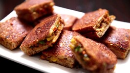 Mini Veg Cheese Sandwich - Easy To Make Snack Recipe - Ruchi's Kitchen