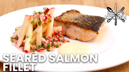 Seared Salmon Fillet With Apple Salad And Mustard Mayonnaise