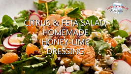 Citrus And Feta Salad With Cheese, Homemade Honey-Lime Dressing