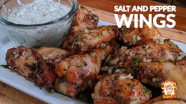 Salt And Pepper Chicken Wing With A Blue Cheese Scallion Dip