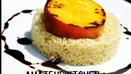 Grilled Peaches with Couscous and Balsamic Reduction