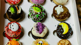 Betty's Daughter Chelsea and Grandson Carter Decorate Halloween Cupcakes