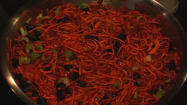 Recipe of Raw Butternut Squash Spaghetti with Sundried Tomato Sauce