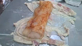 How To Roll Chicken Skin Around Monk Fish