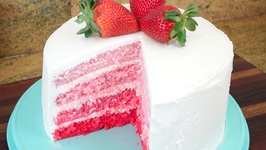 Strawberry Ombre Cake With White Chocolate Cream Cheese Buttercream Frosting