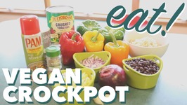 Vegan Crockpot Stuffed Peppers - Slowcooker Recipe