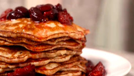 Spelt Buttermilk Pancakes with Cherry Compote