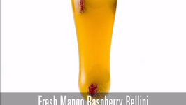 Fresh Mango Raspberry Bellini