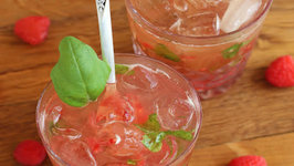 Raspberry and Basil Bourbon Cocktail 
