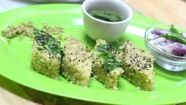Ponk Dhokla  Steamed Rice Lentil Grain Bread Video Recipe