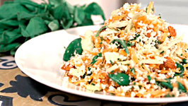 Tasty Raw Cauliflower Couscous Salad with Green Veg