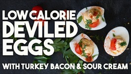 LOW CAL Deviled EGGS With TURKEY Bacon And Sour Cream
