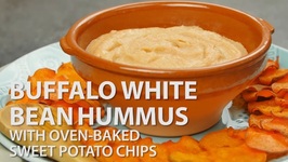 Buffalo White Bean Hummus With Bake Sweet Potato Chips