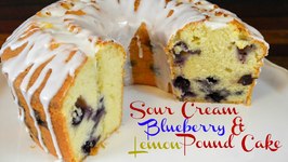 Sour Cream Blueberry and Lemon Pound Cake Recipe