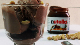 Nutella & Hazelnut Ice Cream - Beat the Heat - Eggless - Without Ice Cream Maker