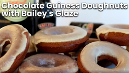 Chocolate Guiness Doughnuts with Bailey's Glaze