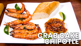 Crab Cake Chipotle With Caribbean BBQ Garlic Shrimp