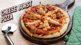 Dominos Cheese Burst Pizza Recipe - How To Make Cheese Burst Pizza - Veg Cheese Pizza - Bhumika