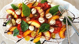 Salad Recipe- Peach And Tomato Caprese Salad