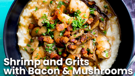 Shrimp and Grits with Bacon and Mushrooms