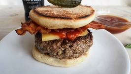Dinner Recipe- Guinness Burger With Irish Cheddar And Bacon