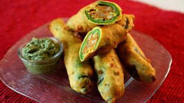 Spicy Fritters - Mirchi Pakora Recipe - Smita Deo