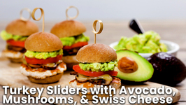 Turkey Sliders with Avocado, Mushrooms, And Swiss Cheese