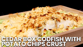 Cedar Box Codfish With Potato Chips Crust