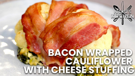 Bacon Wrapped Cauliflower With Cheese Stuffing / Low Carb Keto Recipe