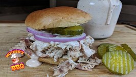 The Easiest BBQ Pulled Chicken Sandwiches With Alabama Sauce
